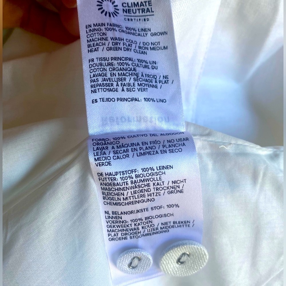 New Reformation Tate Elegant White Halter Linen Top Size 6 - Picture 13 of 14